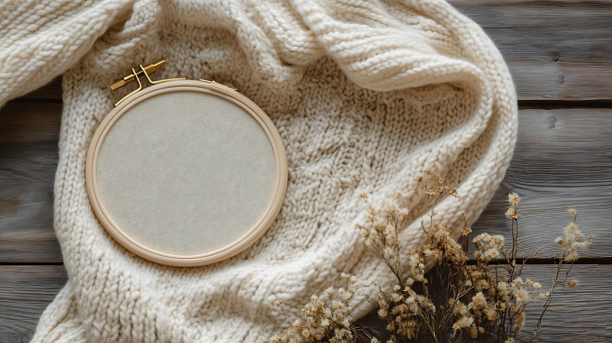 Stitched sample on a neutral background