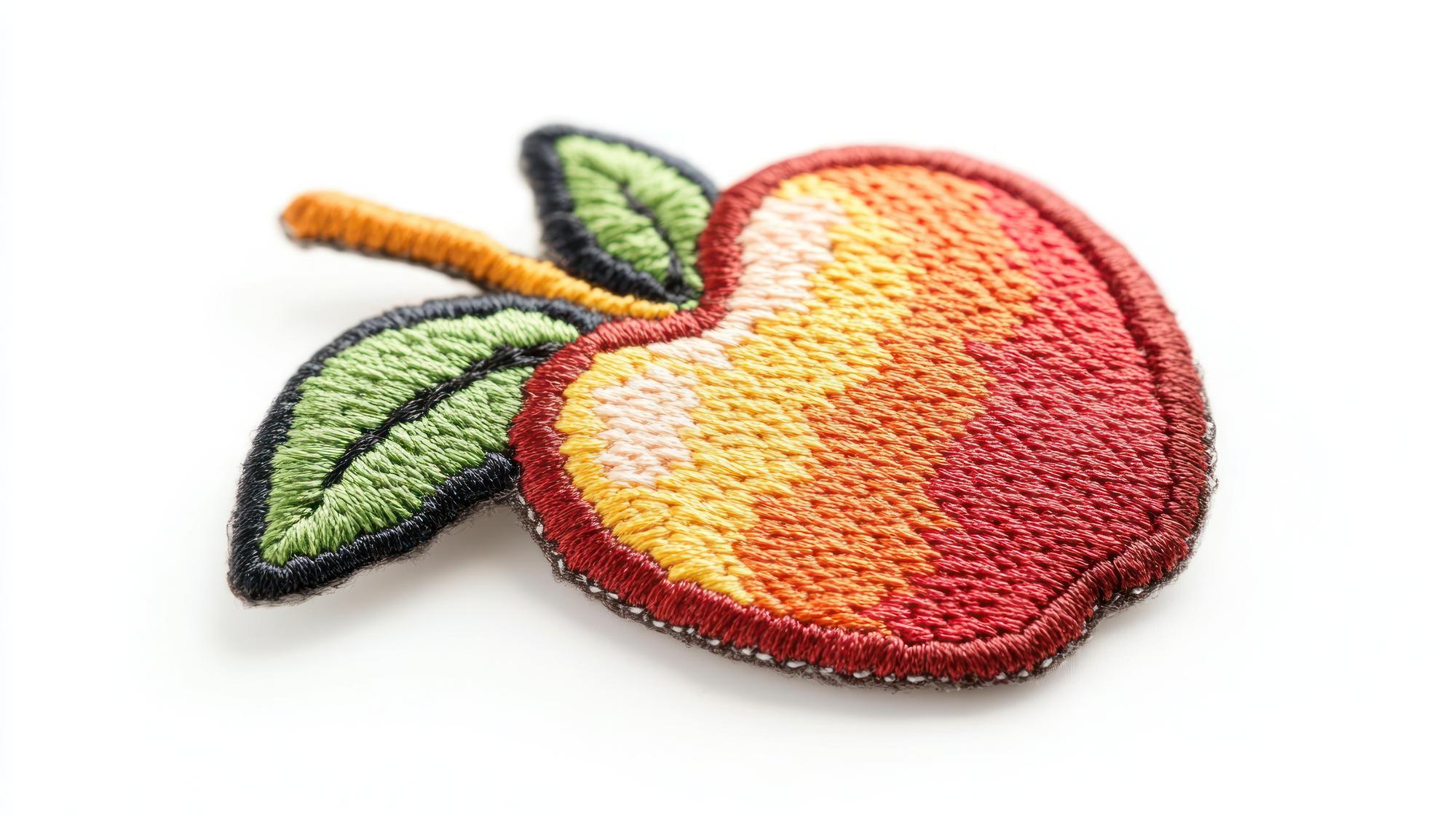 Stack of embroidered patches in playful colors