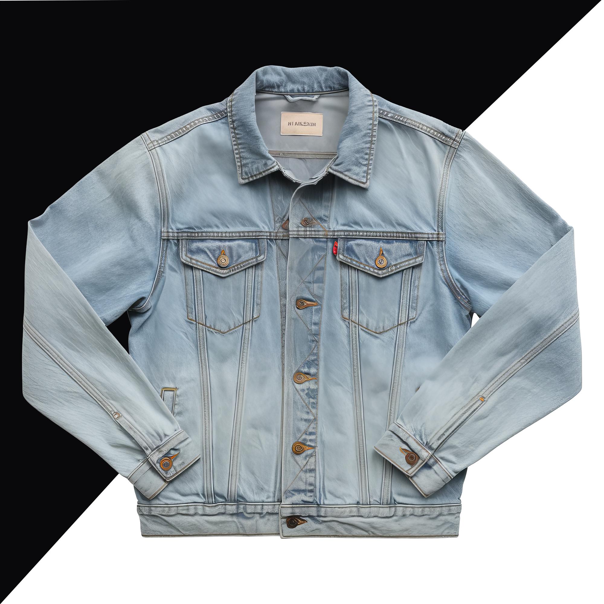 Plain denim jacket front